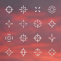 crosshairs set, different sights, elements for interfaces and game design vector