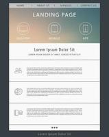 Landing page concept, website dark design template vector