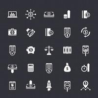 25 finance icons pack, investing, capital, shares, portfolio, funds, investment, income vector