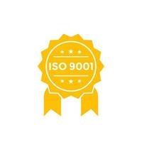 Insignia ISO 9001, etiqueta vectorial vector