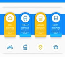 elementos de infografías de transporte de la ciudad, presentación de transporte público, plantilla de informe vector