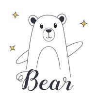 Bear illustration for t-shirt and print design vector