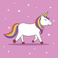 Magic Cute Unicorn Walking vector