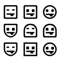 Set of tongue emoji emoticon Vector Illustration
