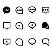 conjunto de iconos unificados de línea de habla y conversación. píxel perfecto. trazo editable. vector