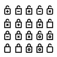 conjunto de iconos de candado abierto y cerrado vector eps10. señal de seguridad de bloqueo