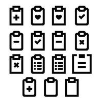 Simple set of clipboard related outline icons. Elements for mobile concept and web apps. Vector icons for website design and development, app development. Premium pack.