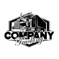 Trucking company logo, semi truck logo, 18 wheeler ready made logo template set vector isolated