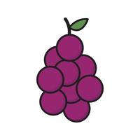 línea de vector de fruta de uva para web, presentación, logotipo, símbolo de icono.