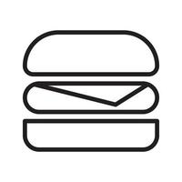 línea de vector de hamburguesa para web, presentación, logotipo, símbolo de icono.