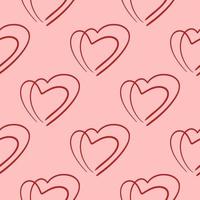 Hearts line art seamless vector pattern