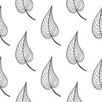 Striped leaf seamless pattern vector illustration