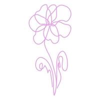 Isolated flower line art doodle vector illustration