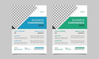 Business Conference flyer design layout template in A4 size. Creative abstract business flyer vector template design. vector illustration