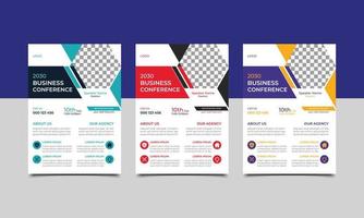 Business Conference flyer design layout template. annual report, poster, flyer, magazine, brochure in A4 with nice background. vector illustration.