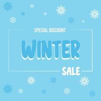 descuento especial venta de invierno, texto colorido para negocios vector