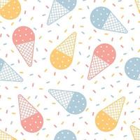 baby seamless pattern ice cream cone design on white background vector