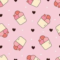 Fondo de vector de patrones sin fisuras de helado para impresión, decorativa, textil