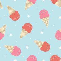 Cono de helado de patrones sin fisuras vector de fondo para impresión, decorativa, textil