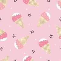 Cono de helado de patrones sin fisuras vector de fondo para impresión, decorativa, textil