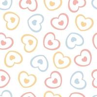 Baby seamless pattern  valentines day background with pink blue and yellow hearts cute design for print, wallpaper, decoration, fabric, textile Vector illustration