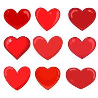 Collection different  red hearts vector