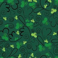 Seamless green pattern with clover leaves. Vector background for festive paper and packaging for St. Patrick's Day