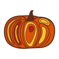 Ilustración aislada de calabaza de vector decorativo. arte de vegetales maduros de naranja