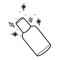 Vector line art cosmetic product. Isolated beauty bottle illustration