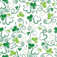 Seamless plant pattern with clover leaves. Decorative vector background for st Patrick's day