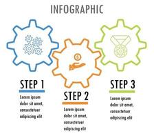 conjunto de infografías para el concepto de negocio con iconos y 3, 4 opciones o pasos. vector