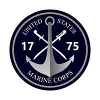 United States Marine Corps Happy Birthday 1775. National military event is organised in 10th November. Emblem with anchor vector