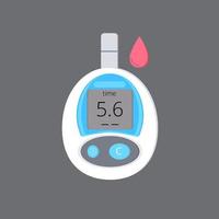 Glucose meter icon vector, portable sugar measuring device vector