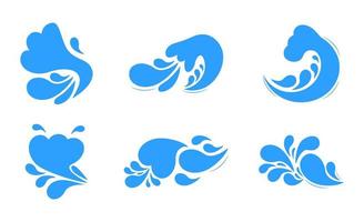 Set of splash water icon. Spray signs and liquid outburst are shown.