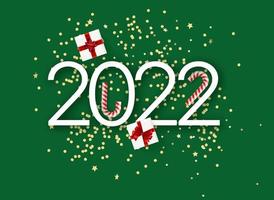 Hapyy new 2022 year card. 3d vector flat lay illustration