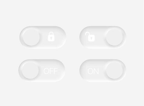 Lock and unlock selector. On off selector. Web and mobile application vector clipart