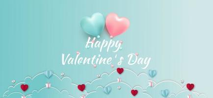 Valentine's Day sale background.Romantic composition with hearts . Vector illustration for website , posters,ads, coupons, promotional material.