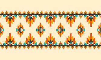 patrón étnico geométrico alfombra, papel tapiz, ropa, envoltura, batik, tela, estilo de bordado de ilustración vectorial.