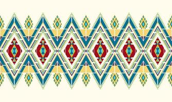Geometric ethnic oriental ikat seamless pattern. vector