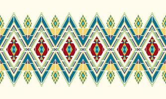 Geometric ethnic oriental ikat seamless pattern. vector