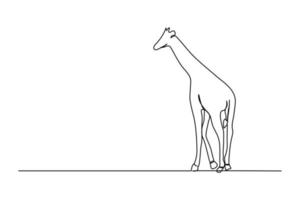 Continuous one line drawing. Giraffe walking symbol. Logo of the giraffe. Vector illustration