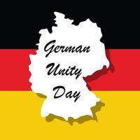 German Unity day - Tag der Deutschen Einheit, national Germany holiday greeting card, banner, poster template. Patriotic nation colors flag. Vector illustration