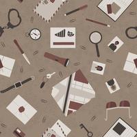 Seamless pattern on the theme of a detective investigation vector