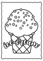 Coloring Pages Ice Cream Preschool Activity Coloring Book Vector