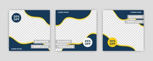 plantilla de banner de redes sociales editable moderna única. cualquiera puede utilizar este sencillo banner web de promoción de diseño para redes sociales. promociones modernas y elegantes de rebajas y descuentos - vector. vector