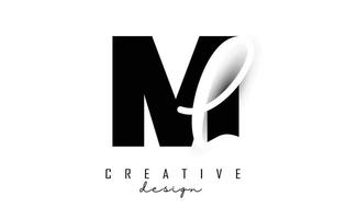 Logotipo de letras ml con un diseño minimalista. letras my l con tipografía geométrica y manuscrita. vector