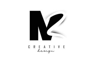 Letters MZ Logo with a minimalist design. Letters M and Z with geometric and handwritten typography. vector