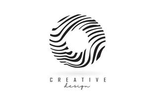 Black and White Zebra O Letter Logo Design. vector