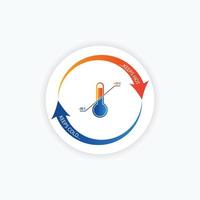 Climate control regulator. Temperature controller. Thermostat and thermometer icon. Vector illustration