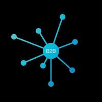 icono b2b sobre fondo negro. concepto de negocio a negocio. estrategia de mercadeo. vector